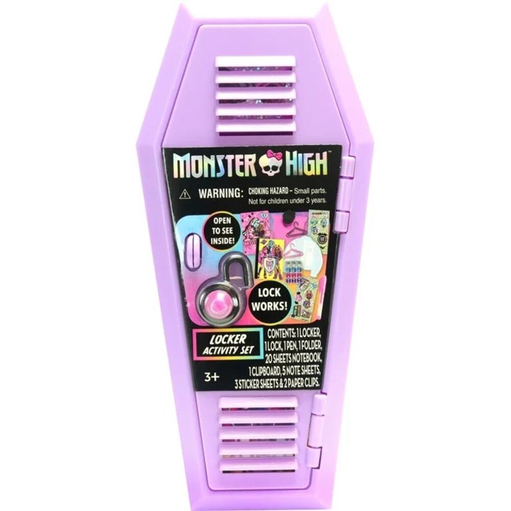Monster High Locker Activity Set Purple Craft Kit W/ Lock Stickers Pen 3+‎ NEW